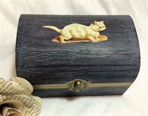 metal cat jewelry box|wooden cat jewelry.